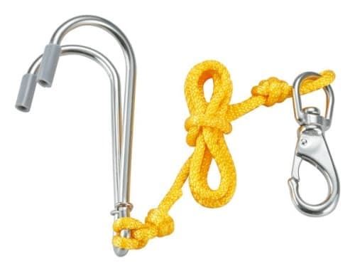 Underwater Drift Double Stainless Hook with rope and Stainlesss Snap