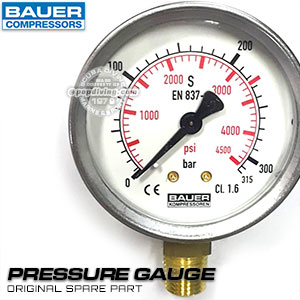Bauer Compressor Filling Pressure Gauge Manometer N4101