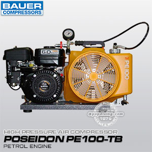 Bauer Air CompressorPoseidon PE-100TB petrol engine german