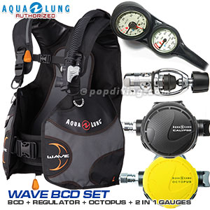 AQUALUNG Wave Set Package BCD + Regulator + Octopus + 2 in 1 console gauges